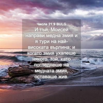 Picture 04 - Числа 21:9 BULG - И тъй, Моисей направи медна - Bible Verse Picture