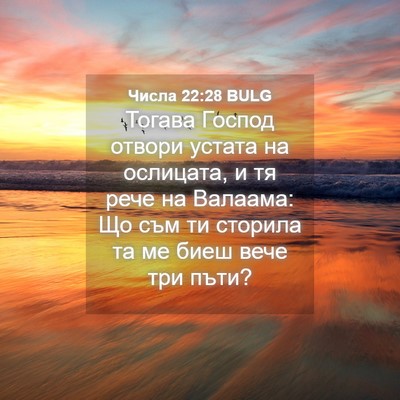 Picture 04 - Числа 22:28 BULG - Тогава Господ отвори - Bible Verse Picture