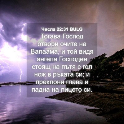 Picture 04 - Числа 22:31 BULG - Тогава Господ отвори очите - Bible Verse Picture