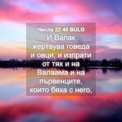 Picture 04 - Числа 22:40 BULG - И Валак жертвува говеда и - Bible Verse Picture
