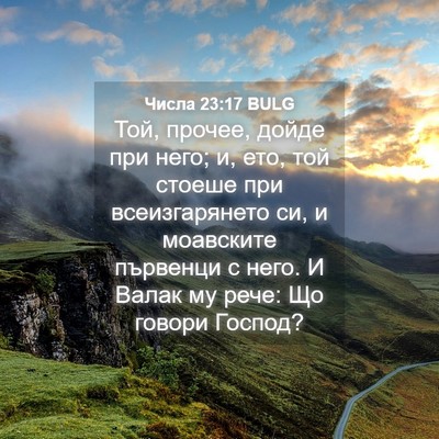 Picture 04 - Числа 23:17 BULG - Той, прочее, дойде при него; - Bible Verse Picture