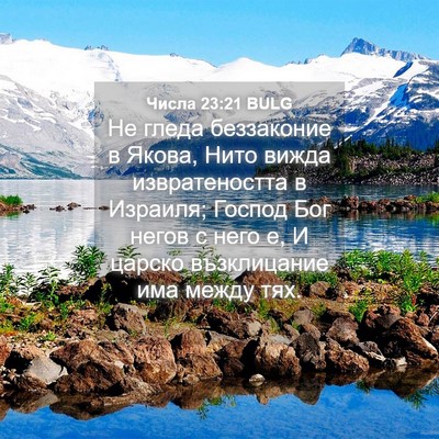Picture 04 - Числа 23:21 BULG - Не гледа беззаконие в - Bible Verse Picture