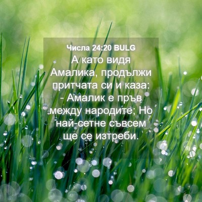 Picture 04 - Числа 24:20 BULG - А като видя Амалика, - Bible Verse Picture