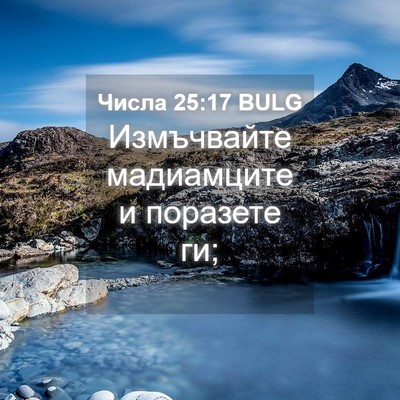Picture 04 - Числа 25:17 BULG - Измъчвайте мадиамците и - Bible Verse Picture