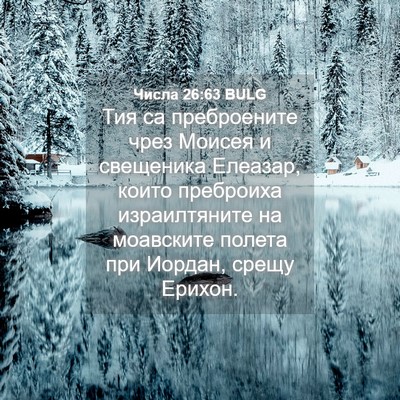 Picture 04 - Числа 26:63 BULG - Тия са преброените чрез - Bible Verse Picture