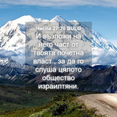 Picture 04 - Числа 27:20 BULG - И възложи на него част от - Bible Verse Picture