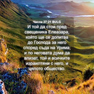 Picture 04 - Числа 27:21 BULG - И той да стои пред - Bible Verse Picture