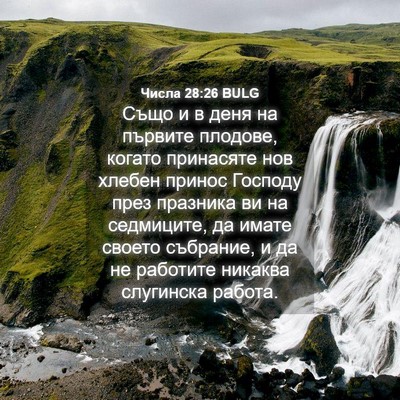 Picture 04 - Числа 28:26 BULG - Също и в деня на първите - Bible Verse Picture