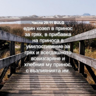 Picture 04 - Числа 29:11 BULG - един козел в принос за - Bible Verse Picture