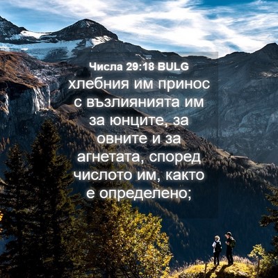 Picture 04 - Числа 29:18 BULG - хлебния им принос с - Bible Verse Picture