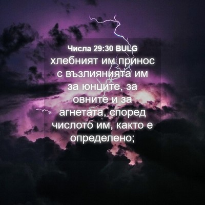 Picture 04 - Числа 29:30 BULG - хлебният им принос с - Bible Verse Picture