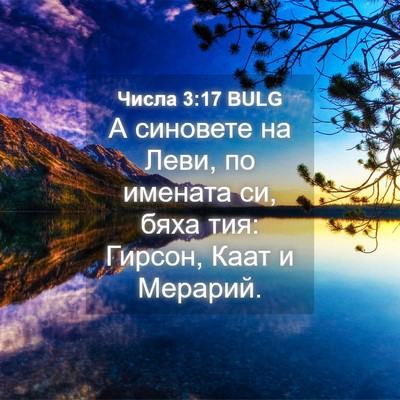 Picture 04 - Числа 3:17 BULG - А синовете на Леви, по - Bible Verse Picture