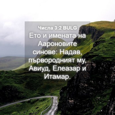 Picture 04 - Числа 3:2 BULG - Ето и имената на - Bible Verse Picture