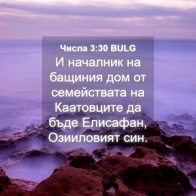 Picture 04 - Числа 3:30 BULG - И началник на бащиния дом - Bible Verse Picture