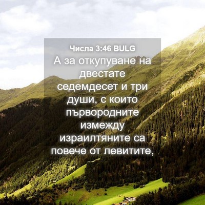 Picture 04 - Числа 3:46 BULG - А за откупуване на - Bible Verse Picture
