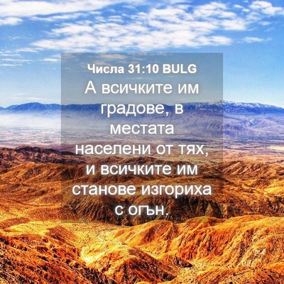 Picture 04 - Числа 31:10 BULG - А всичките им градове, в - Bible Verse Picture
