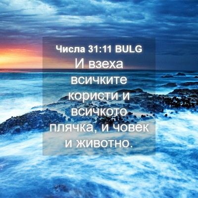 Picture 04 - Числа 31:11 BULG - И взеха всичките користи и - Bible Verse Picture