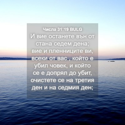 Picture 04 - Числа 31:19 BULG - И вие останете вън от стана - Bible Verse Picture