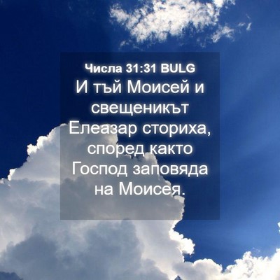 Picture 04 - Числа 31:31 BULG - И тъй Моисей и свещеникът - Bible Verse Picture
