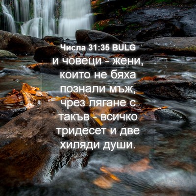 Picture 04 - Числа 31:35 BULG - и човеци - жени, които не - Bible Verse Picture