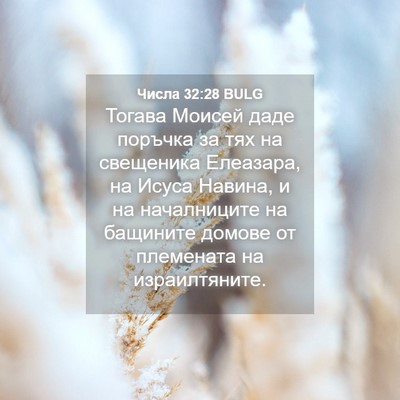 Picture 04 - Числа 32:28 BULG - Тогава Моисей даде поръчка - Bible Verse Picture
