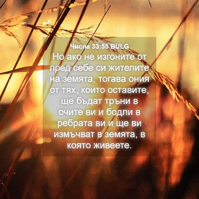 Picture 04 - Числа 33:55 BULG - Но ако не изгоните от пред - Bible Verse Picture