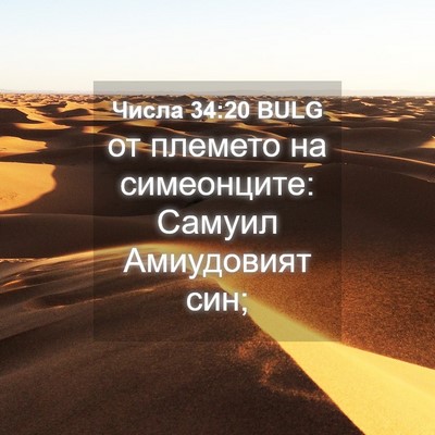 Picture 04 - Числа 34:20 BULG - от племето на симеонците: - Bible Verse Picture