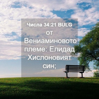 Picture 04 - Числа 34:21 BULG - от Вениаминовото племе: - Bible Verse Picture
