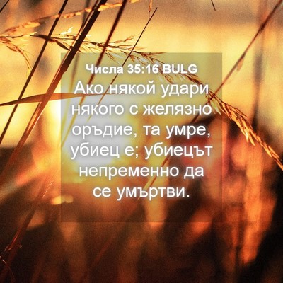 Picture 04 - Числа 35:16 BULG - Ако някой удари някого с - Bible Verse Picture