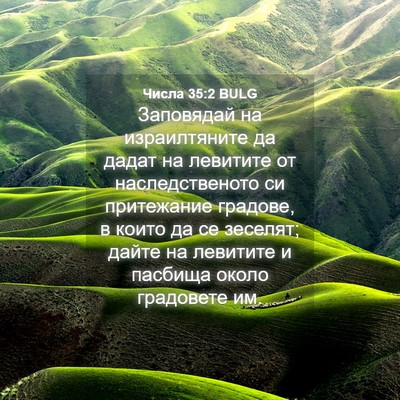 Picture 04 - Числа 35:2 BULG - Заповядай на израилтяните - Bible Verse Picture
