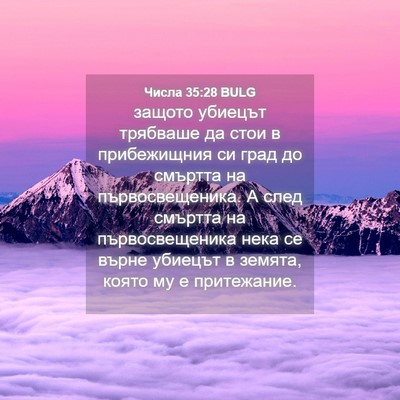 Picture 04 - Числа 35:28 BULG - защото убиецът трябваше да - Bible Verse Picture