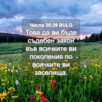 Picture 04 - Числа 35:29 BULG - Това да ви бъде съдебен - Bible Verse Picture