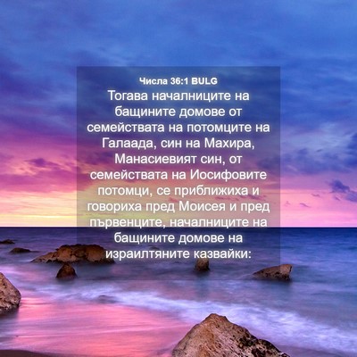 Picture 04 - Числа 36:1 BULG - Тогава началниците на - Bible Verse Picture