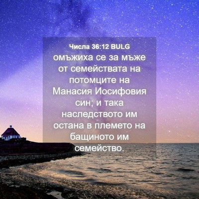 Picture 04 - Числа 36:12 BULG - омъжиха се за мъже от - Bible Verse Picture