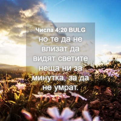 Picture 04 - Числа 4:20 BULG - но те да не влизат да видят - Bible Verse Picture