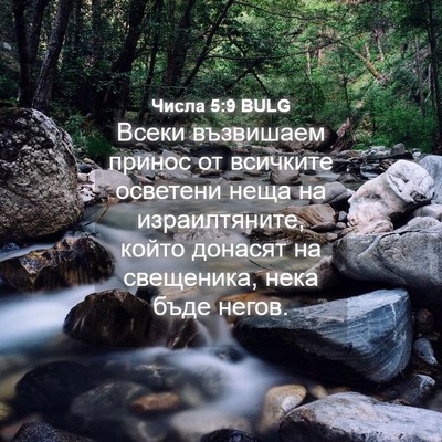 Picture 04 - Числа 5:9 BULG - Всеки възвишаем принос от - Bible Verse Picture