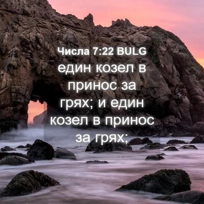 Picture 04 - Числа 7:22 BULG - един козел в принос за - Bible Verse Picture