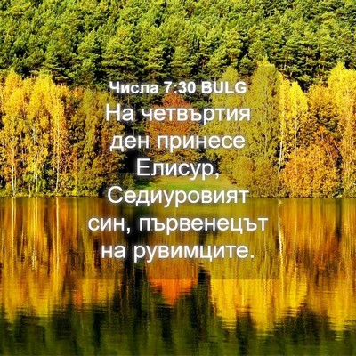 Picture 04 - Числа 7:30 BULG - На четвъртия ден принесе - Bible Verse Picture