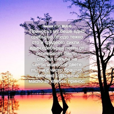 Picture 04 - Числа 7:31 BULG - Приносът му беше едно - Bible Verse Picture