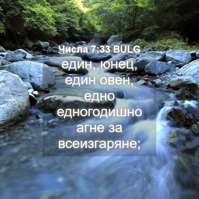 Picture 04 - Числа 7:33 BULG - един, юнец, един овен, едно - Bible Verse Picture
