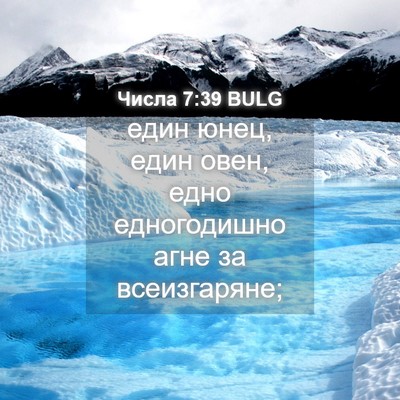 Picture 04 - Числа 7:39 BULG - един юнец, един овен, едно - Bible Verse Picture