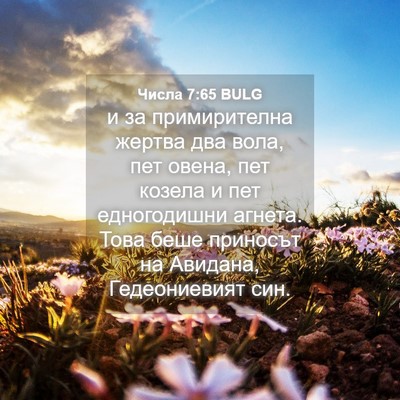 Picture 04 - Числа 7:65 BULG - и за примирителна жертва - Bible Verse Picture