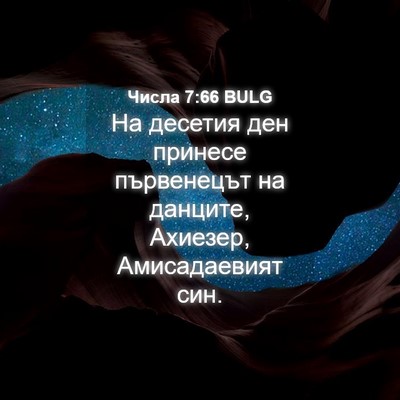 Picture 04 - Числа 7:66 BULG - На десетия ден принесе - Bible Verse Picture