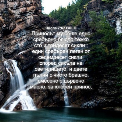 Picture 04 - Числа 7:67 BULG - Приносът му беше едно - Bible Verse Picture