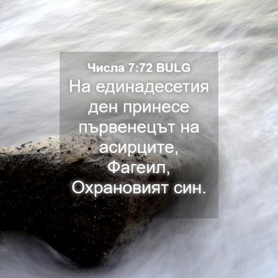Picture 04 - Числа 7:72 BULG - На единадесетия ден - Bible Verse Picture