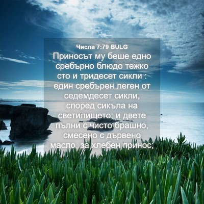 Picture 04 - Числа 7:79 BULG - Приносът му беше едно - Bible Verse Picture