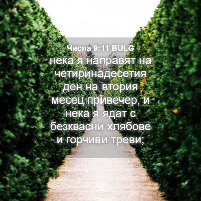 Picture 04 - Числа 9:11 BULG - нека я направят на - Bible Verse Picture