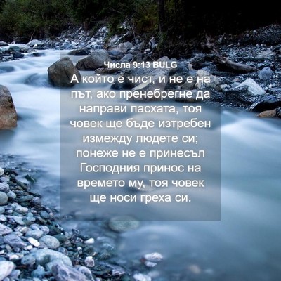 Picture 04 - Числа 9:13 BULG - А който е чист, и не е на - Bible Verse Picture
