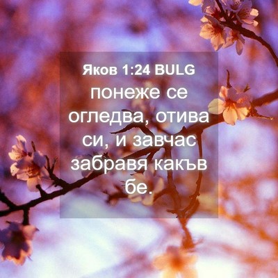 Picture 04 - Яков 1:24 BULG - понеже се огледва, отива - Bible Verse Picture