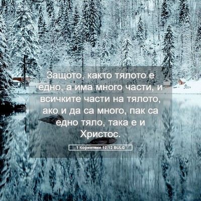 Picture 05 - 1 Коринтяни 12:12 BULG - Защото, както тялото е - Bible Verse Picture